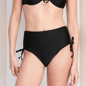 🆕 Old Navy Women’s High-Waisted Tie-Cinched Bikini Swim Bottoms Black M 8-10